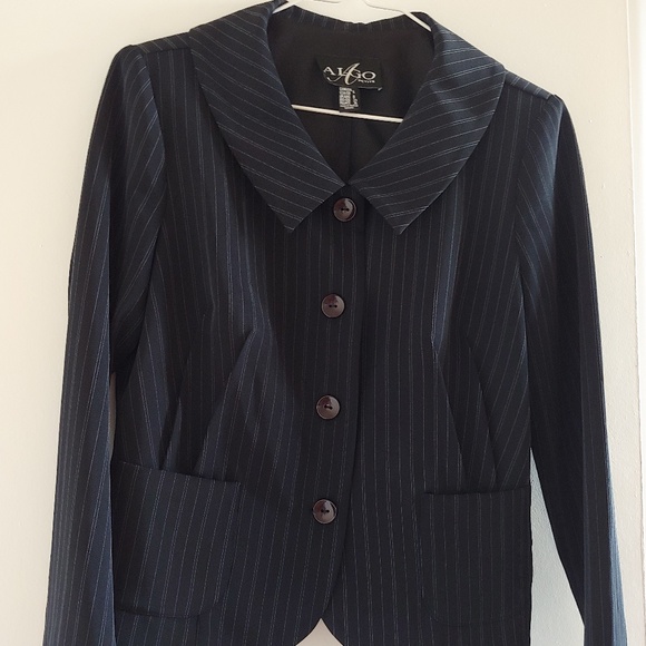 Algo jacket dark blue with white thin stripes - Picture 1 of 5